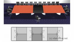 circon s-class - 9x2m - Square conference table for Aspecta, Hamburg