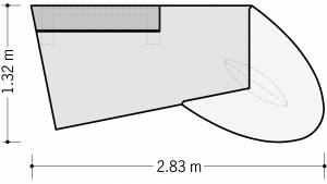 Cheftisch Jet in Dekor 2830x1320mm