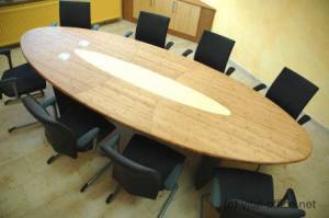 circon s-class - 4x1m - meeting table in bamboo hardwood with media ports and according to Feng Shui rules