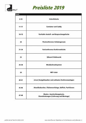 Preisliste 2019 vitAcoustic Office - Bambus Büro - Feng Shui Büro