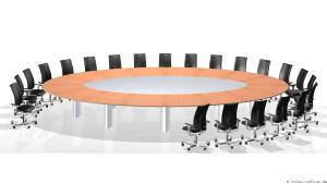 Typical for circon executive conference tables are the molded elliptical or diamond shaped bases