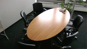 circon s-class - Noble representative elliptical conference table Swiss pear wood veneer