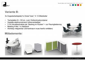 Büroplanung | Großraum-Gruppenbüro DTM-01 für DK Büro und Wohndesign GmbH