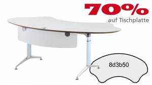 Verkauft: Schreibtisch FormFit 8d3b50 in kristallweiß Dekor 2040x1027mm