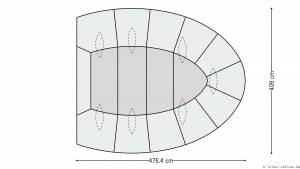 circon s-class - 5x4m - Half elliptical conference table for Proactiv, Hilden