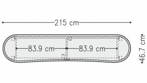 Qiboard 3OH QIB-3-021 in Dekor 2150x467x1152mm