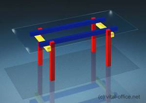 circon executive glass classics - executive desk - Red Yellow Blue Table